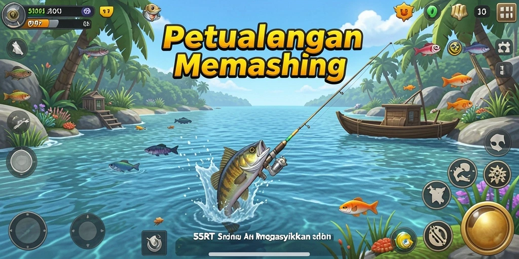 Tampilan gameplay Fishing 55RT yang menarik dan menantang.