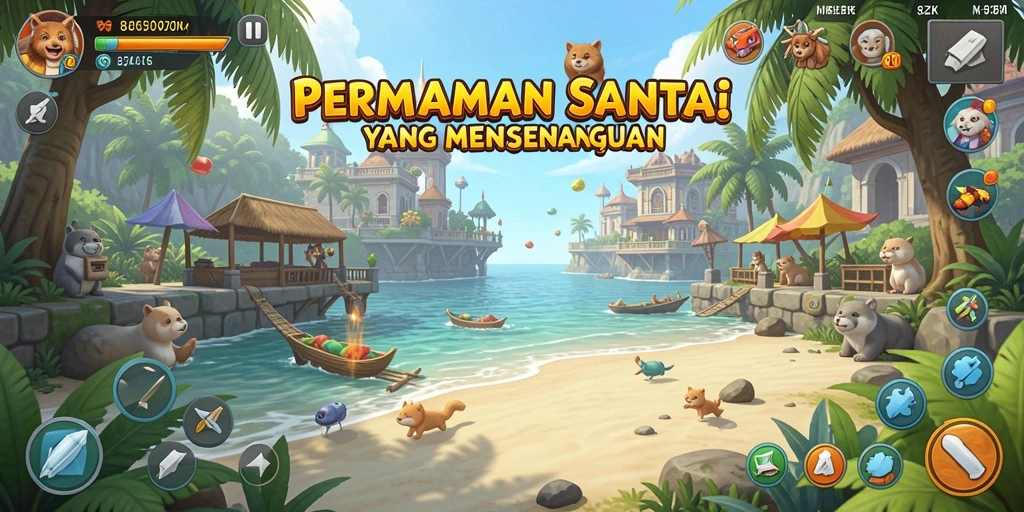 Screenshot gameplay 8ZK dengan tampilan grafis yang cerah.