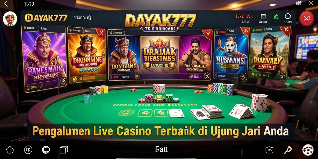 Tampilan gameplay menegangkan dengan dealer langsung di DAYAK777.