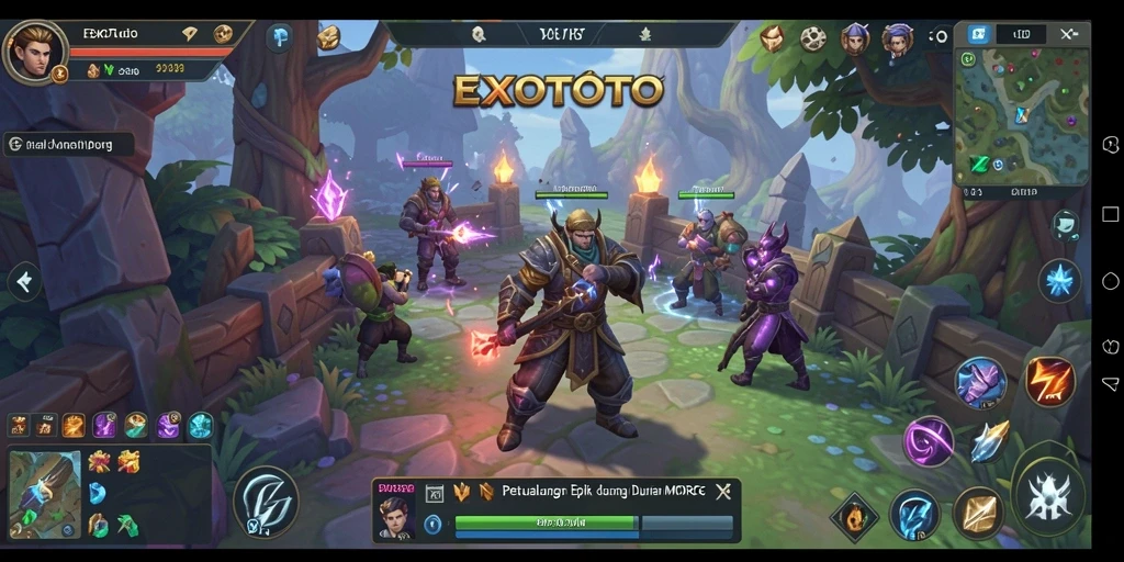 Tampilan gameplay yang mendebarkan dalam EXOTOTO, aksi seru di dunia MMORPG.
