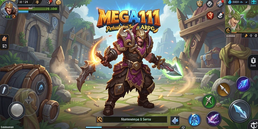 Screenshot utama MEGA111 menampilkan aksi seru di dunia ARPG.