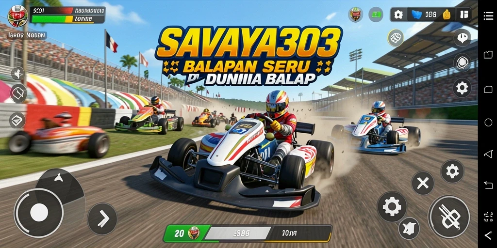Tampilan gameplay SAVAYA303 dengan aksi balap yang mendebarkan.