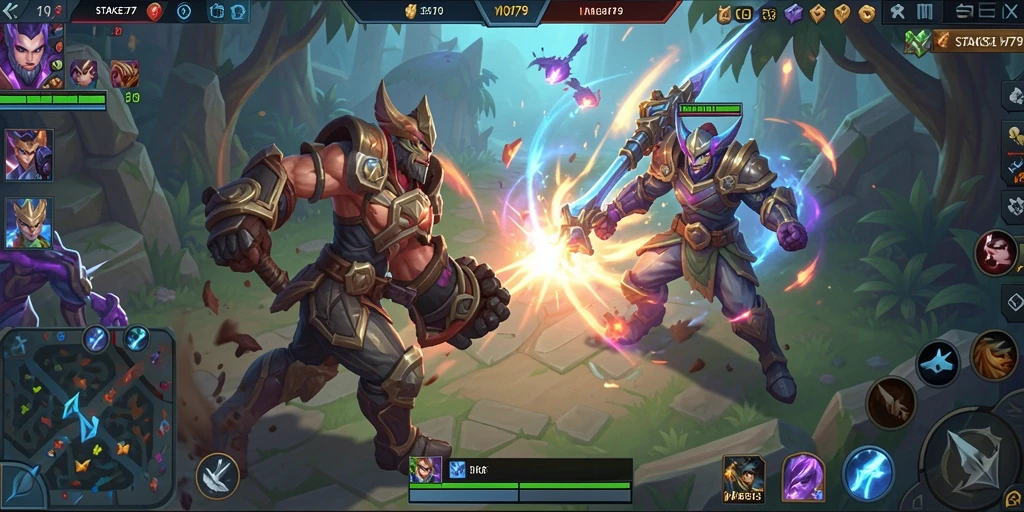 Gameplay MOBA seru dengan pertarungan tim yang mendebarkan di STAKE779.